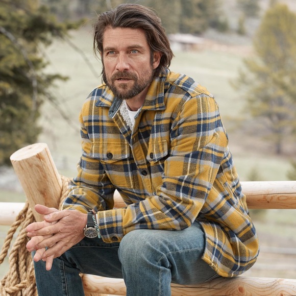 New Mountain Peak Shirt Jacket Sherpa lining Sundance Catalog - Picture 2 of 8